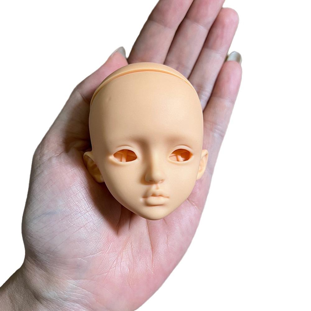 Soft PVC 1/6 MJD Doll Head Half-White Skin BJD Doll's Head No Makeup Doll Head  Practice Makeup