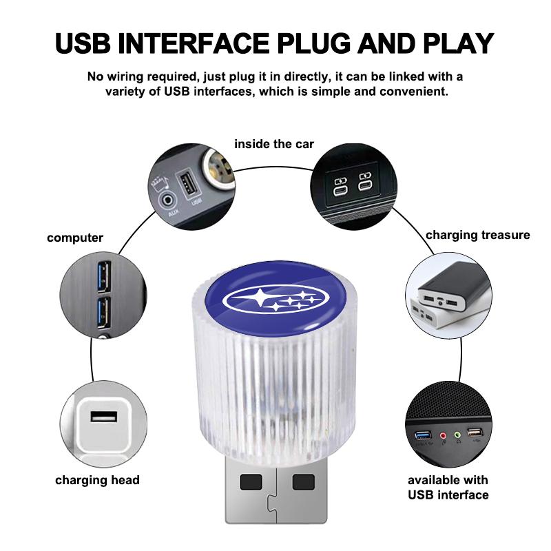 Новый Автомобильный Мини USB LED Подсветка Салона Декоративная Атмосферная Лампа Для Subaru Impreza Legacy WRX STI BRZ Forester Ascent Levorg XV