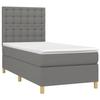 Maison Exclusive - Sommier à lattes de lit et matelas Gris foncé 90x190 cm Tissu