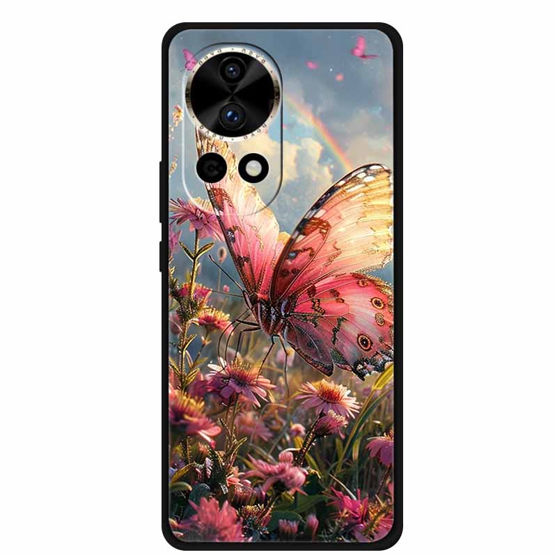 Flowers Patterns Case For Huawei Nova 12 pro ultra Funda Nova12 Pro Ultra Soft TPU Silicone Cover Lovely Floral Phone Back Cases