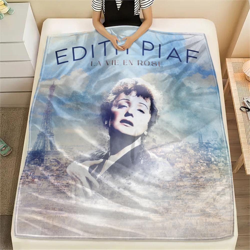 Édith Piaf pattern Flannel Blanket, High quality Comfortable for All Seasons, Home Decor, Warmth and Comfort, Perfect for Gifts.