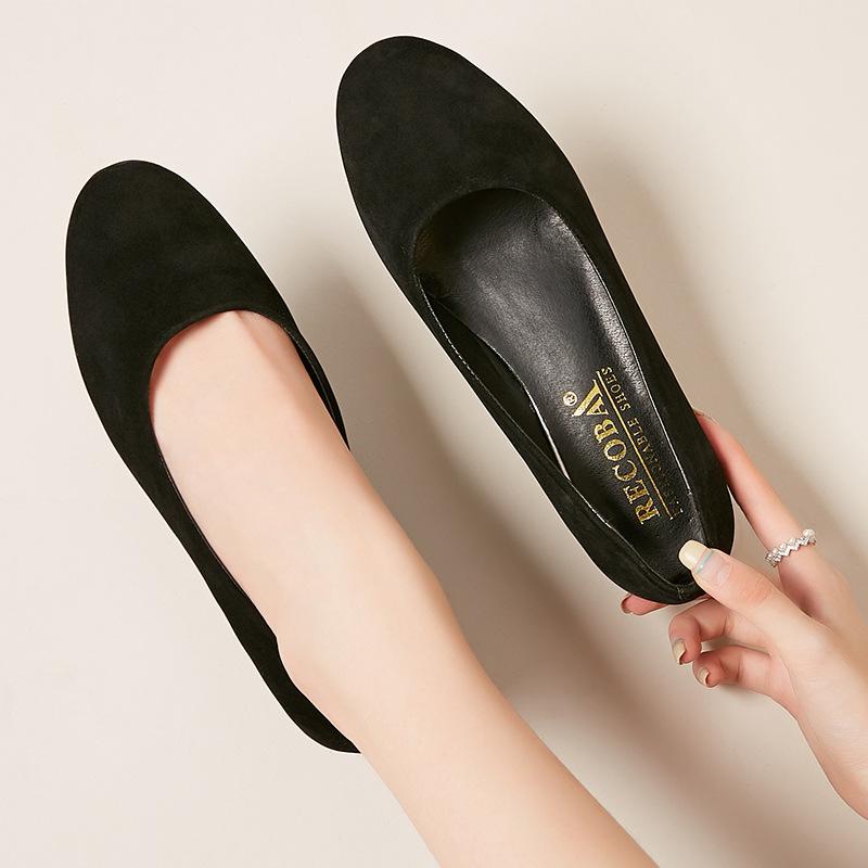 Новые супер мягкие замшевые деловые офисные женские туфли 3-5 см средние и низкие туфли принцессы женские