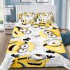 Fashion 3D Cartoon Movie M-Minions Duvet Cover Pillowcases Bedding Set, for Adult Girl Boy Bedroom DecorationGift,Birthday Gift