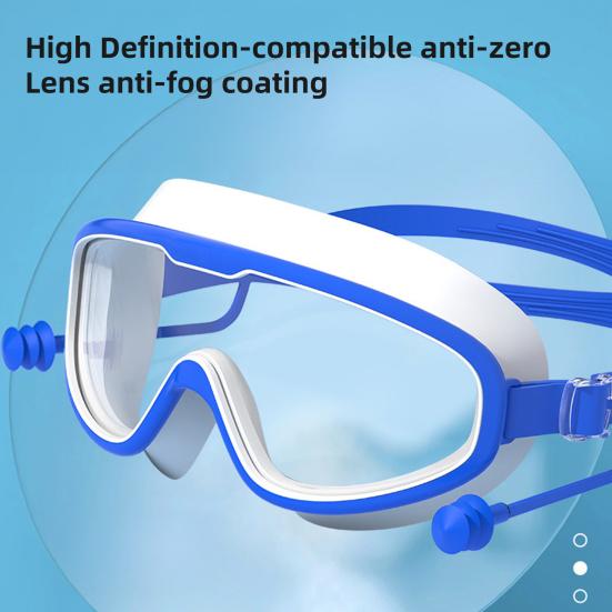 Очки для плавания для взрослых, противотуманные, с большой оправой, очки для плавания с высоким разрешением и широким обзором