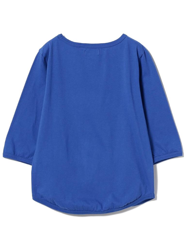 Beams Boy Women's Long Sleeve Tee, Solid Cotton Jersey, Boat Neck, 3/4 Length, Blue, 13140130654