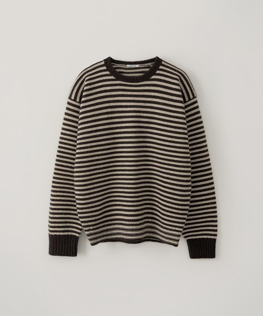 BLANKROOM Fisherman Stripe Knit_Oat Brown