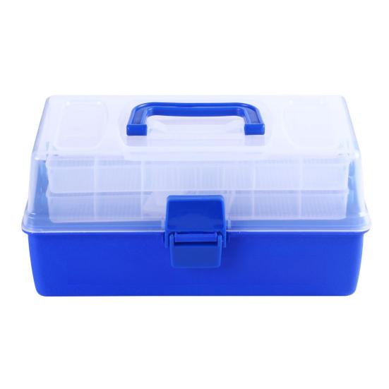 3-слойная коробка для рыболовных приманок с переносной ручкой, большая вместимость, прозрачная, прочная
