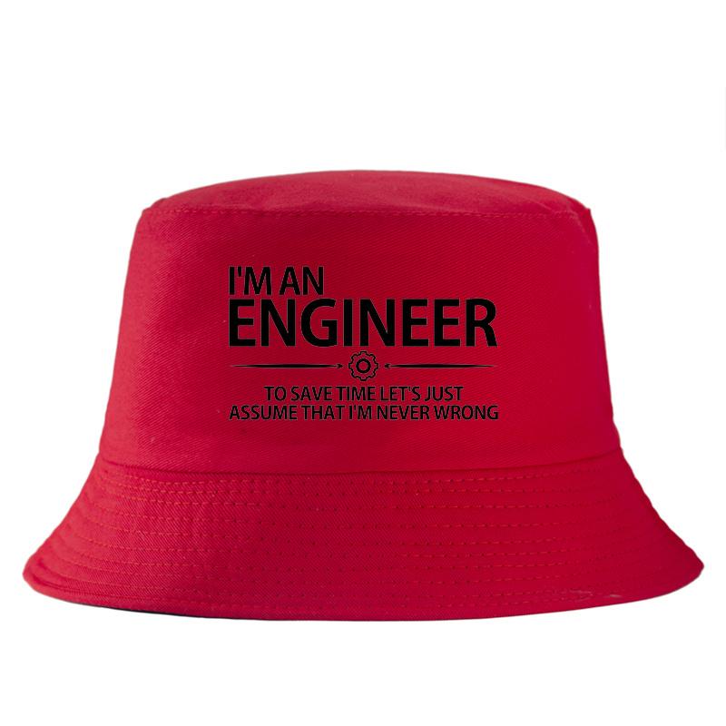 Funny Engineer Bucket Hat Unisex Women Sarcastic Im Never Wrong Slogan Sun Cap Cotton Summer Classic FisherUnisex Hat Outdoor Gift