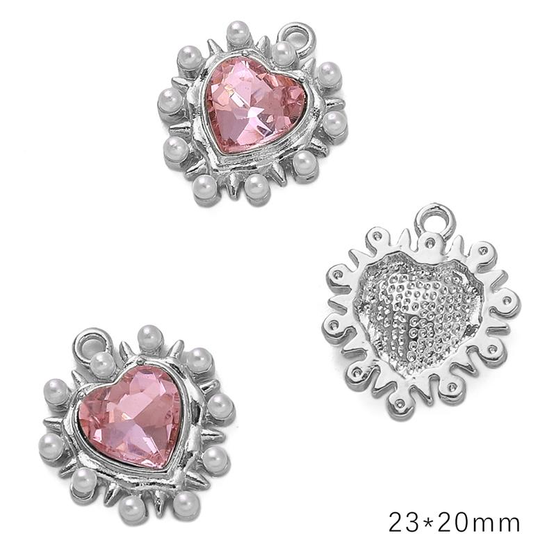 Подвеска из алмазного сплава в форме сердца, звезды и луны, ожерелье, браслет, серьги, аксессуары для ювелирных изделий своими руками