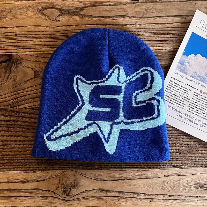 Узор Алфавит Sc Акриловая Шапка Вязаная Шапка Унисекс Теплая Шапка для Использования на Открытом Воздухе