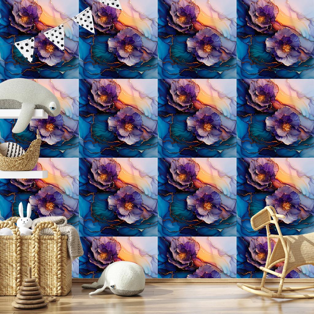 Ink blue, navy blue and purple wallpaper for living room and bedroom 50x1000
