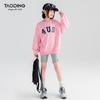 Осенняя толстовка Tao Town для девочек с принтом-буквами - Модный повседневный топ с длинным рукавом для детей