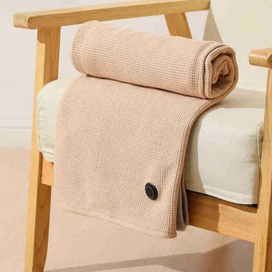 Heating Shawl USB Powered Heating Scarf with 3 Temperature Settings Zippered Winter Warm Wrap Portable Heated Blanket for Travel Flights Road Trips