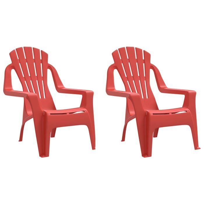 VidaXL Garden Chairs for Children Set of 2 Red 37x34x44 Cm PP 364738