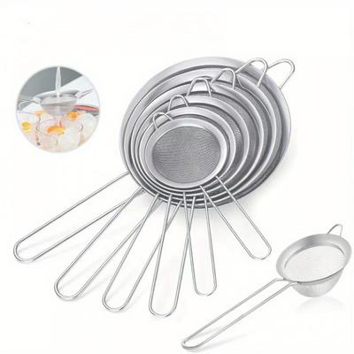 Набор кухонных сит из нержавеющей стали: Мелкоячеистое сито для масла, просеиватель муки и терка для специй — прочные и легко чистятся