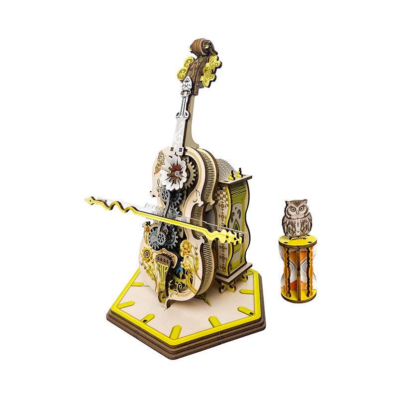 Punk Cello Music Box 3D Puzzle: Educational, Handmade Dynamic Model & Ornament