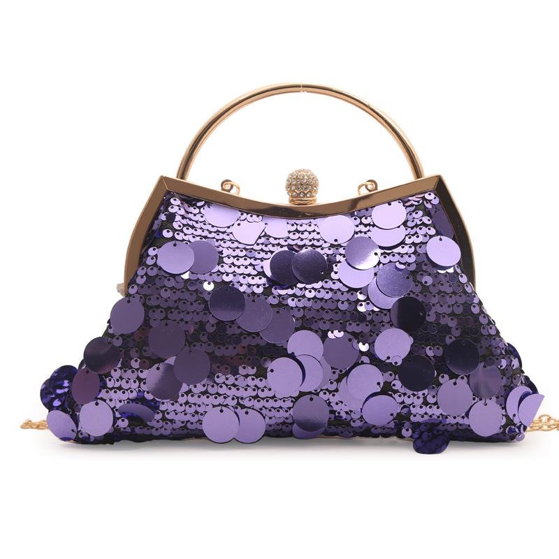 Модная сумка для ужина с пайетками и зажимом 2024 года, новая сумка через плечо, модная высококачественная универсальная сумка