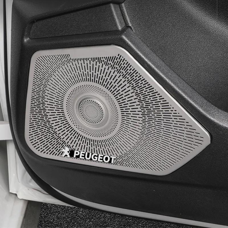 2026 Hot Car Sticker 2/4pcs Car Speaker Audio Aluminum Badge Emblem Sticker New For Peugeot GT 307 206 308 407 207 3008 208 4008