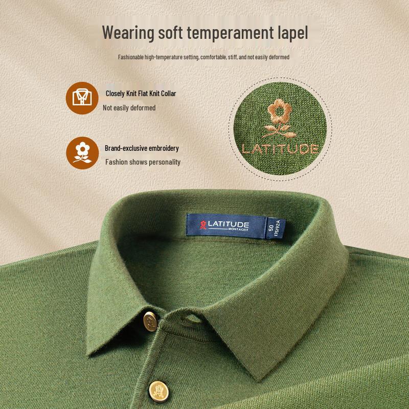 Мужской свитер-поло MONTAGUT из 32% мериносовой шерсти