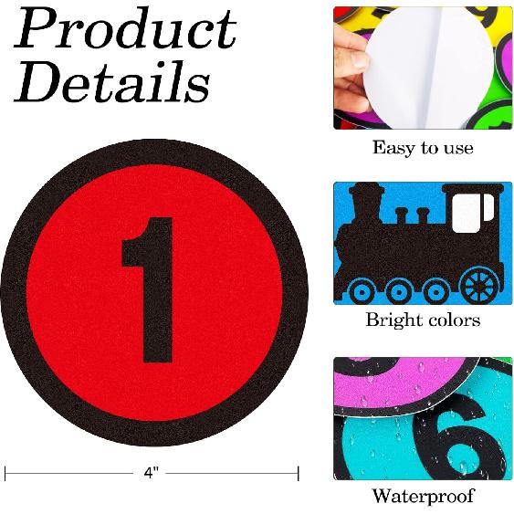 WhatSign Line up Spots for Classroom Floor Stickers - 36Pcs Number Stickers Floor Numbers for Classroom Lining up for Back to School Kindergarten
