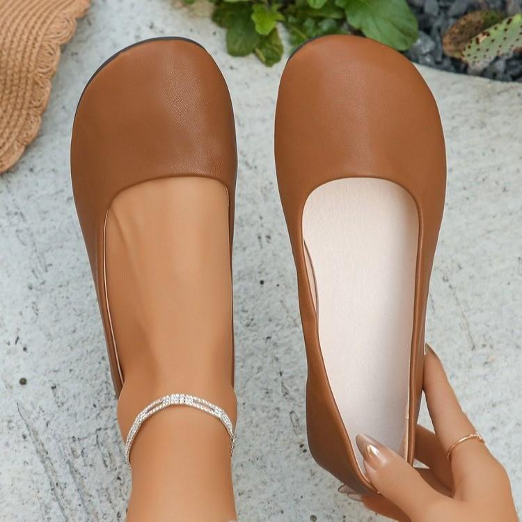 2025 Весна и Осень Новые Туфли с Круглым Носком, Толстый Каблук, Глубокий Вырез, Удобные Женские Туфли на Четыре Сезона