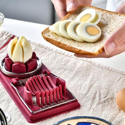 Резак для яиц 3-в-1 с подвесным отверстием, пищевой класс, не содержит BPA, съемная режущая проволока, измельчитель для вареных яиц, кухонные принадлежности