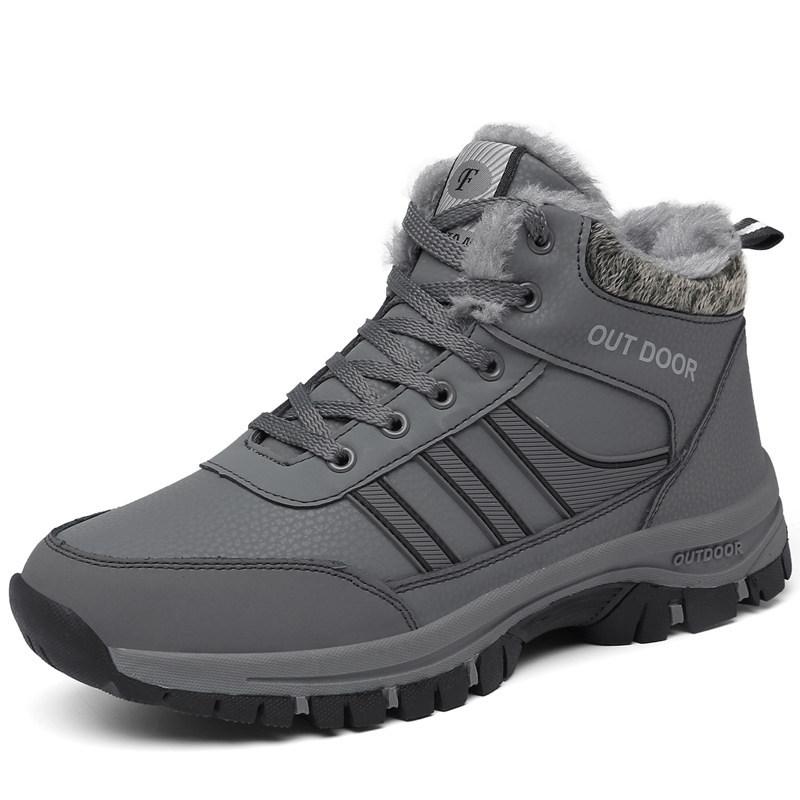 Winter elderly shoes thickened and velvet warm high-top shoes women's cotton shoes men's outdoor mountaineering casual large-size men's boots