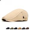 Men'S British Newsboy Hat Cotton Washed Beret Bare Cap Fashion Forward Hat Painter Hat