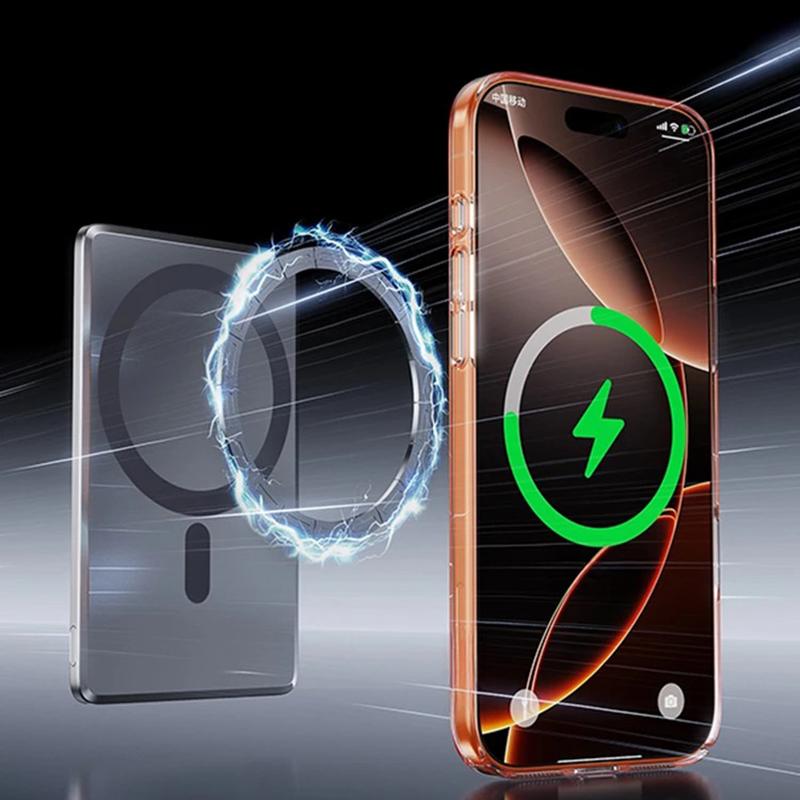 For Magsafe Transparent Magnetic Phone Case For iPhone 17 14 12 13 15 16 Pro Max Plus 17Pro 17 Air Wireless Charging Clear Cover