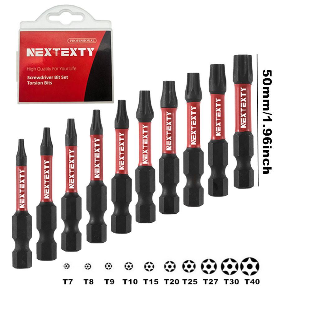 25-150mm T7-T40 Torx Screwdriver Bit Set With Box Impact Tough Magnetic Hex Shank Drill Screw Wrench S2 Alloy Steel Star Bit