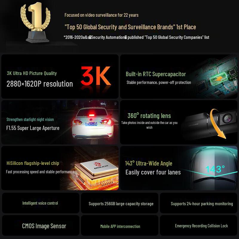 HIKVISION D6 3K Dash Cam (CN version)