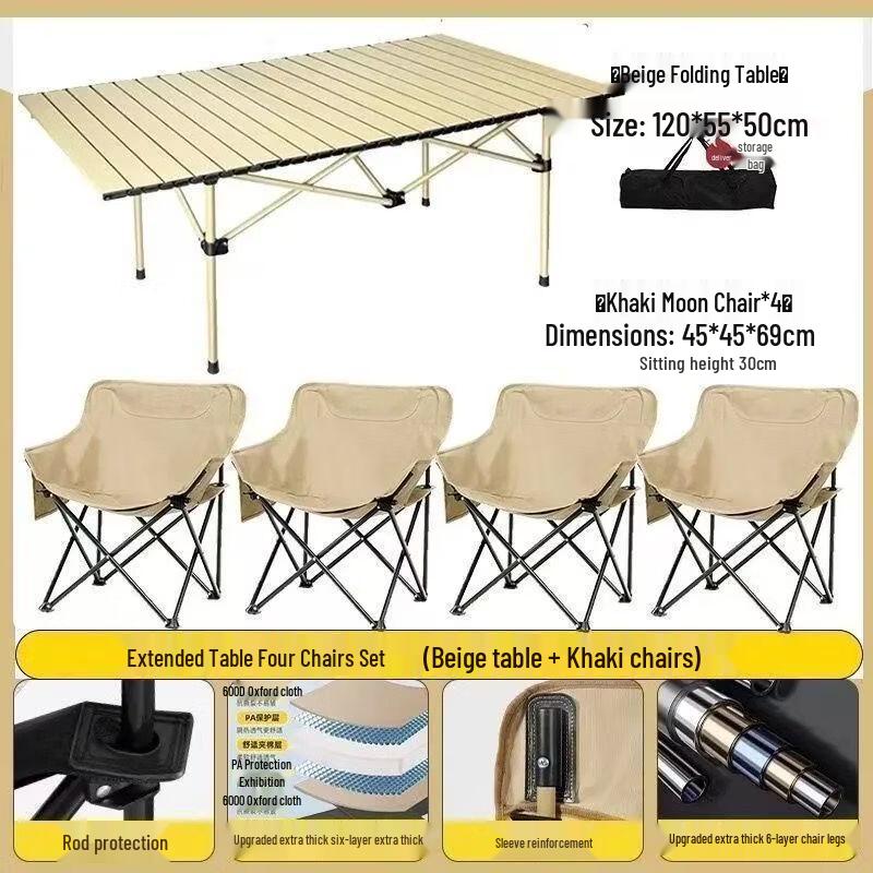 OIMG Outdoor Folding Table and Chair Set