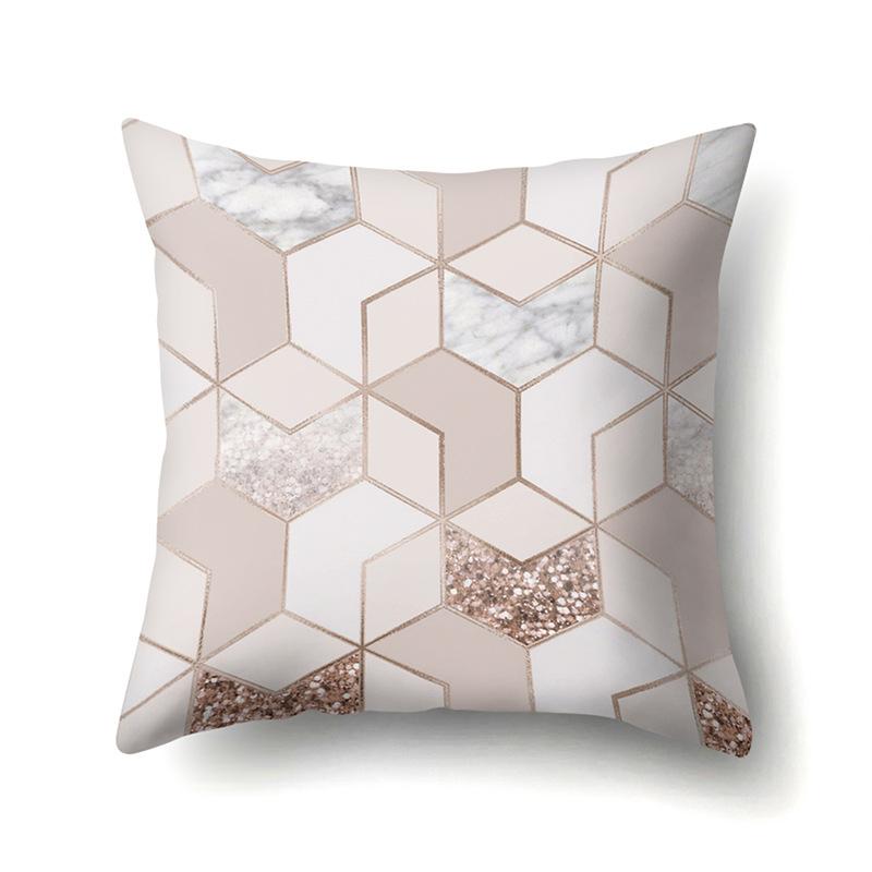 Ins Marble Polyester Pillowcase Car Decoration Home Printed Car Waist Cushion Pillowcase Pillowcase Car Decoration