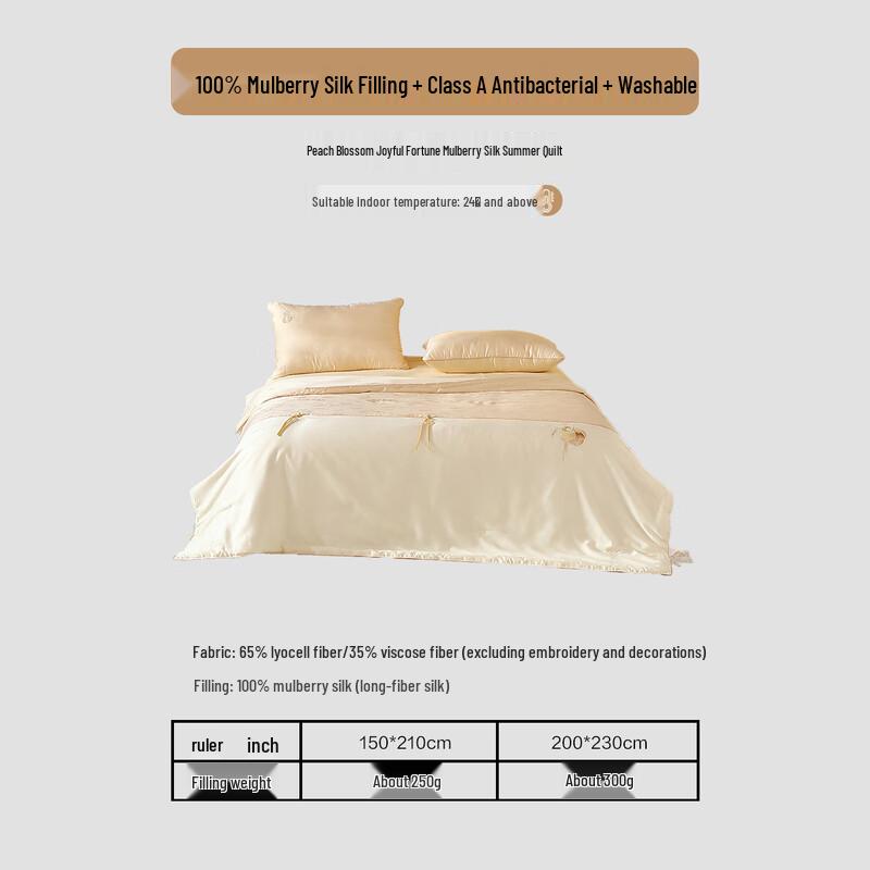 Mercury Home Textiles Летнее одеяло из 100% шелка-тусса