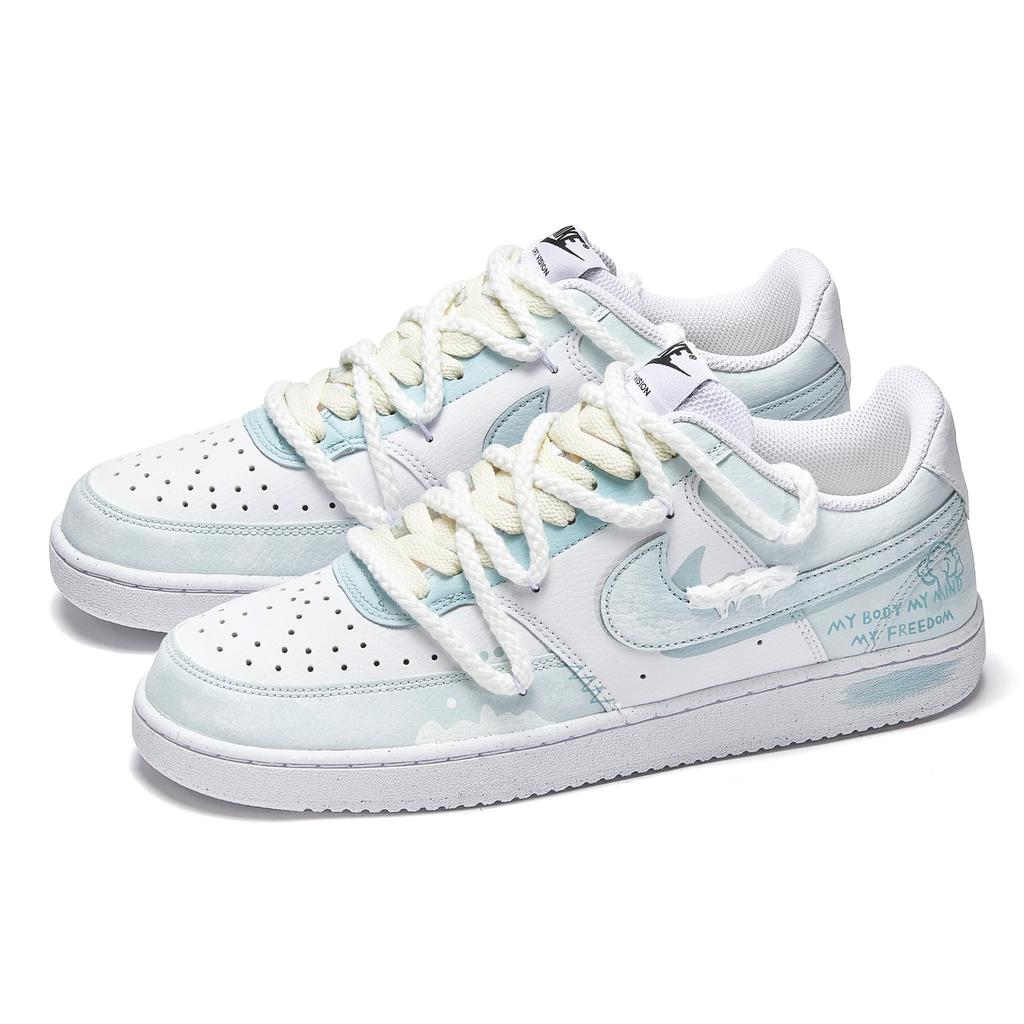 Nike Court Vision 1 Sky Green Mist Нескользящие Амортизация Низкие Кеды для Скейтборда Мужские Синий Белый DH2987-101(Team177-)