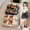 Spring and Autumn New Sweet Bow Girl Soft Bottom Comfortable Western Style Children Princess Leather Shoes
