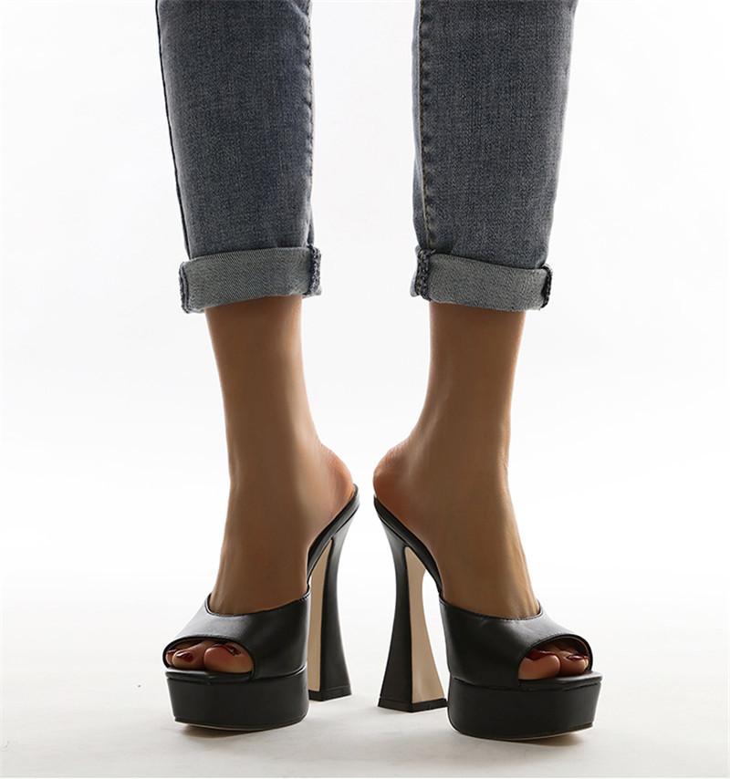 Модные модные туфли на платформе, новый дизайн, женские сандалии-гладиаторы на шпильках и высоком каблуке 2024 года, летние туфли-лодочки с открытым носком, туфли для вечеринок, большой размер