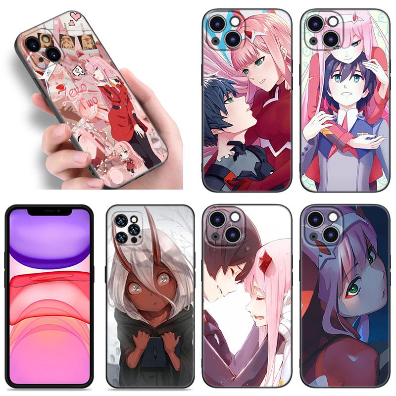 Чехол для телефона Anime Zero Two Darling для Apple iPhone 12 13 Mini 11 14 15 Pro Max 7 8 Plus X XR XS SE 2020 2022 черный силиконовый чехол