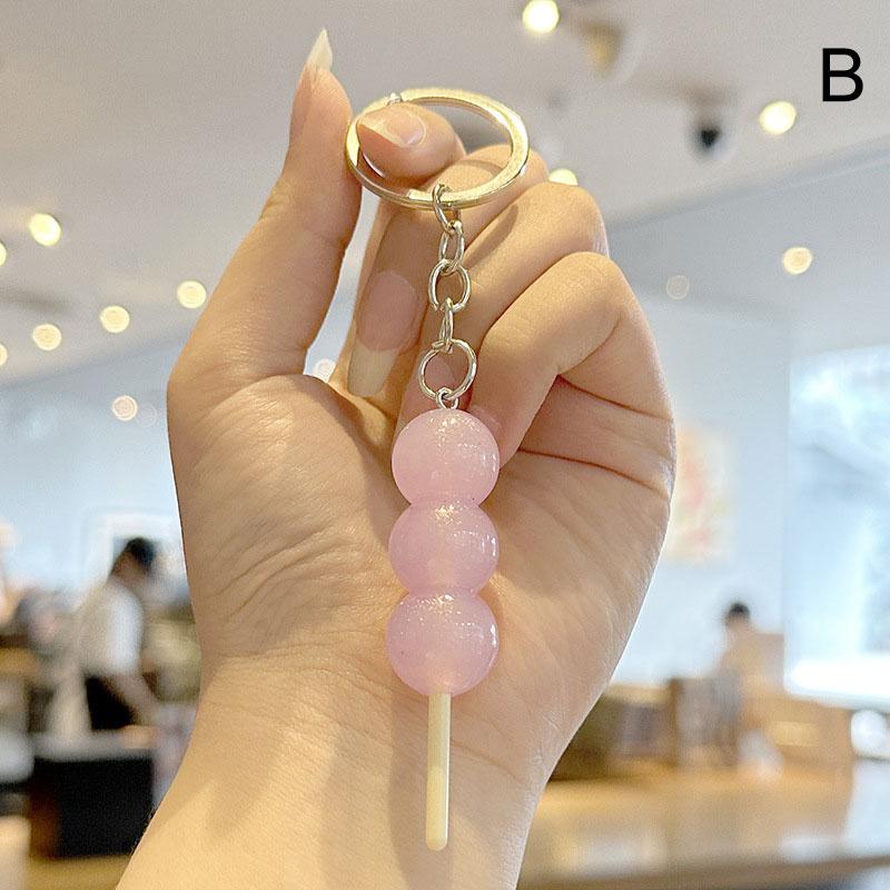 Светящиеся в темноте брелки для ключей Bing Tang Hu Lu с подвеской из смолы в виде еды, мини-брелки