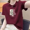 2025 Summer Women's Pure Cotton Short Sleeve T-shirt - Fashionable, Versatile, Age-Reducing Round Neck Top