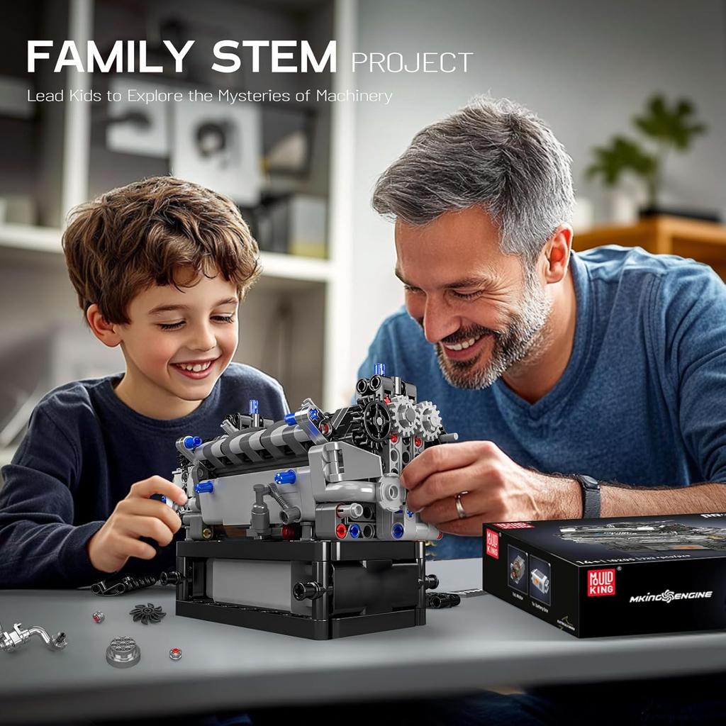 MOULD KING 10205 Technical Car Part Toys The Motorized RR Vintage Car V12 Engine Building Block Brick Kids Christmas Gift