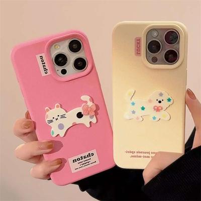 Милый 3D силиконовый чехол для iPhone 16 15 14 13 12 Pro Max противоударный мягкий чехол