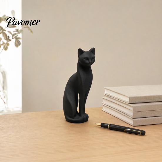 Декор-фигурка котенка, 3D-печатная скульптура, минималистичное украшение-кошка, матовый геометрический дизайн, для современного дома в черном, розовом, белом цветах, для скандинавского стиля