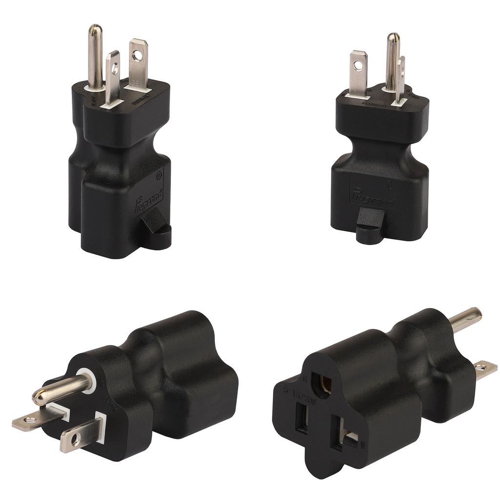 Разъем Nema 5-20P на 5-15/20R Конвертер вилка на розетку 10A-16A 110-220V Комбинированный адаптер 3-полюсный DIY Переподключаемый