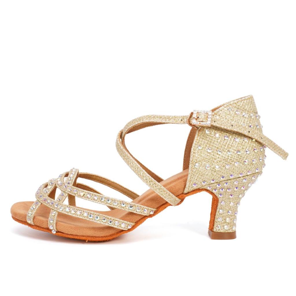 Женская танцевальная обувь со стразами, женская обувь для танго, сальсы, обувь для латинских танцев, женские сандалии на мягкой подошве для бальных танцев, женская свадебная обувь
