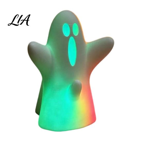 Indoor Party Decor for Kids Halloween Ghost Decorative Light, Spooky LED Table Lamp Ornament, Funny Desktop Decoration Handmade Room with Colorful
