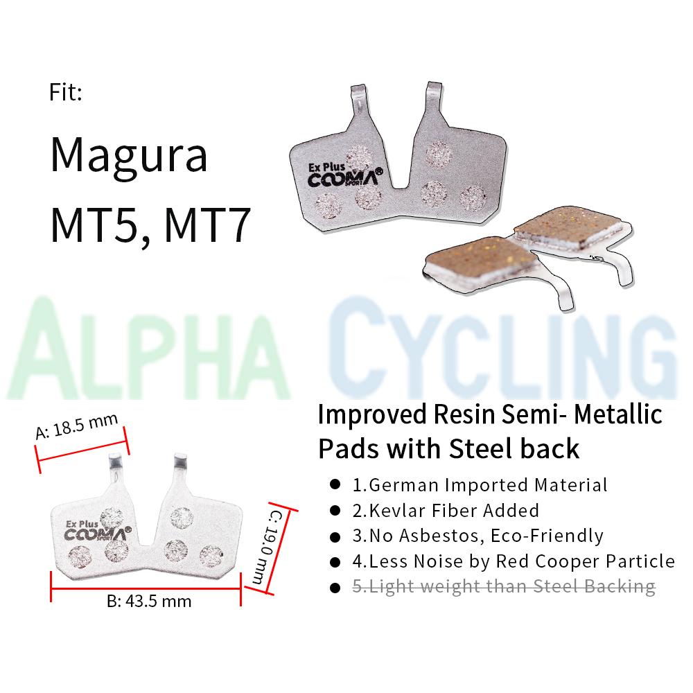 4 Pairs Ex Plus Bicycle Brake Pads for Magura MT5 MT7 4 Pistons Calipers, Improved Resin