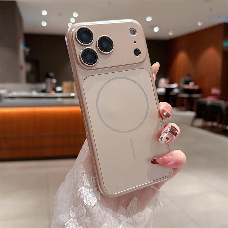 Матовый магнитный чехол для iPhone 17 Pro Max, противоударный, с большим прозрачным окном