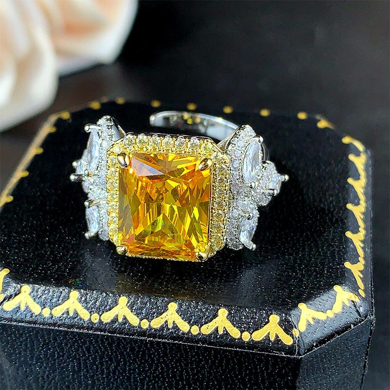 Ювелирные изделия, кольца, ювелирные изделия, цветное сокровище, фиолетовый свет изменит цвет, красный корунд, синяя шпинель, модные легкие роскошные женские украшения