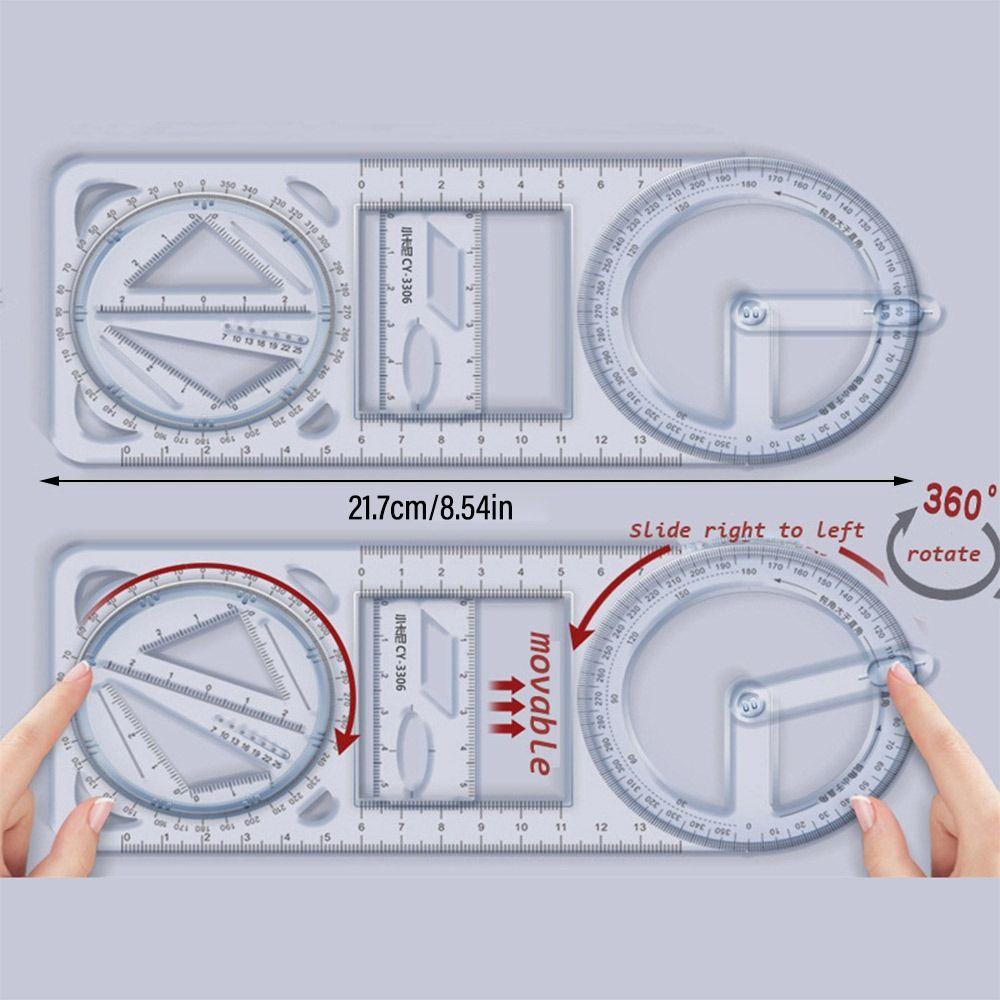 Stationery School Office Supplies Ruler Learning Measuring Tool Geometric Drawing Protractor